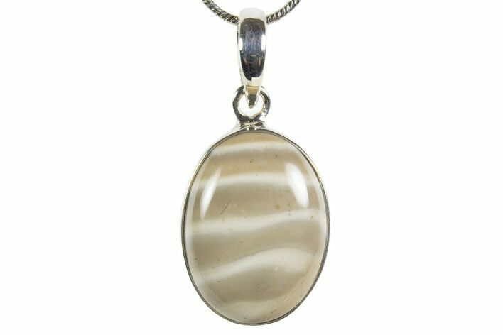 Striped Flint Pendant (Necklace) - Sterling Silver #345242